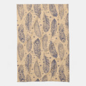 Ethnic Feather Outline Patroon Theedoek (Verticaal)