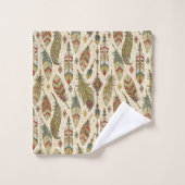 Ethnic Feather Towel Soft and Stylish Bath Decor Bad Handdoek (Wasdoekje)