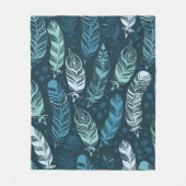 Ethnic feathers seamless pattern fleece deken (Voorkant)