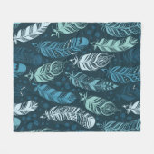 Ethnic feathers seamless pattern fleece deken (Voorkant (Horizontaal))