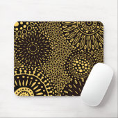 Ethnic Floral Black Gold Pattern Mouse Pad Muismat (Met muis)