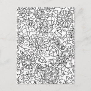 Ethnic Floral Doodle Briefkaart