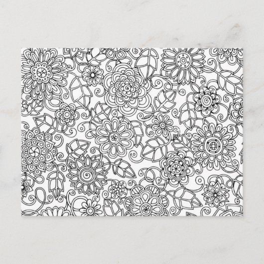 Ethnic Floral Doodle Briefkaart (Voorkant)