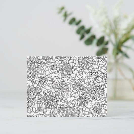 Ethnic Floral Doodle Briefkaart (Staand voorkant)