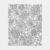 Ethnic Floral Doodle Fleece Deken (Voorkant)
