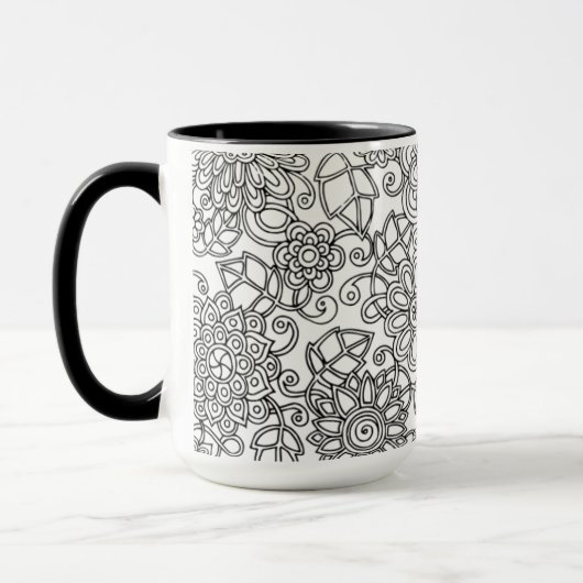 Ethnic Floral Doodle Mok (Links)
