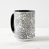 Ethnic Floral Doodle Mok (Voorkant links)