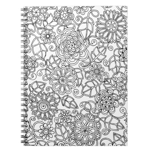 Ethnic Floral Doodle Notitieboek (Voorkant)