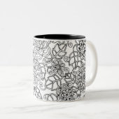 Ethnic Floral Doodle Tweekleurige Koffiemok (Voorkant rechts)