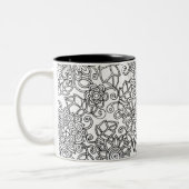 Ethnic Floral Doodle Tweekleurige Koffiemok (Links)