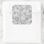 Ethnic Floral Doodle Vierkante Sticker (Tas)