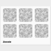 Ethnic Floral Doodle Vierkante Sticker (Vel)