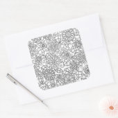 Ethnic Floral Doodle Vierkante Sticker (Envelop)