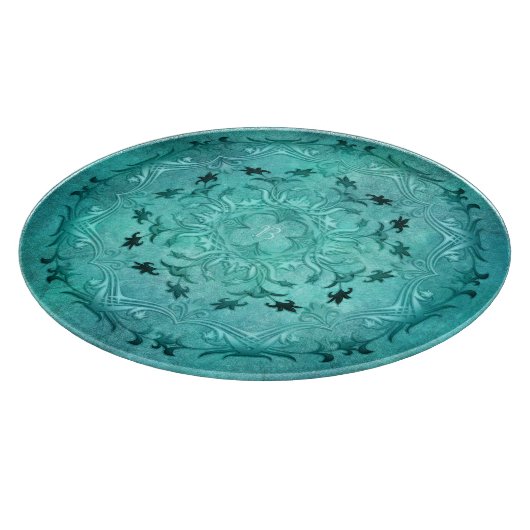 Ethnic floral mandala.Monogram Snijplank (Hoek)