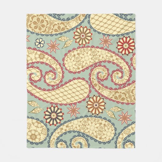 Ethnic floral, paisley vintage style. fleece deken (Voorkant)