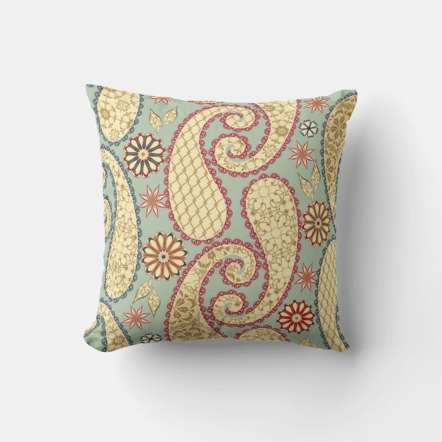 Ethnic floral, paisley vintage style. kussen (Voorkant)