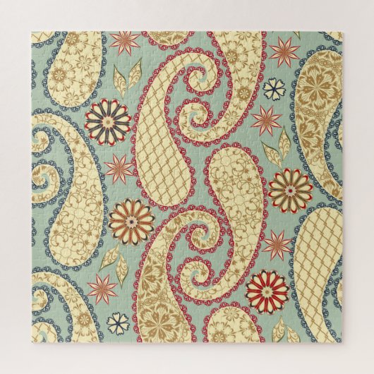 Ethnic floral, paisley vintage style. legpuzzel (Verticaal)