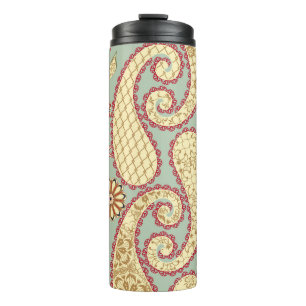 Ethnic floral, paisley vintage style. thermosbeker