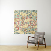 Ethnic floral, paisley vintage style. wandkleed (In Situ (horizontaal))