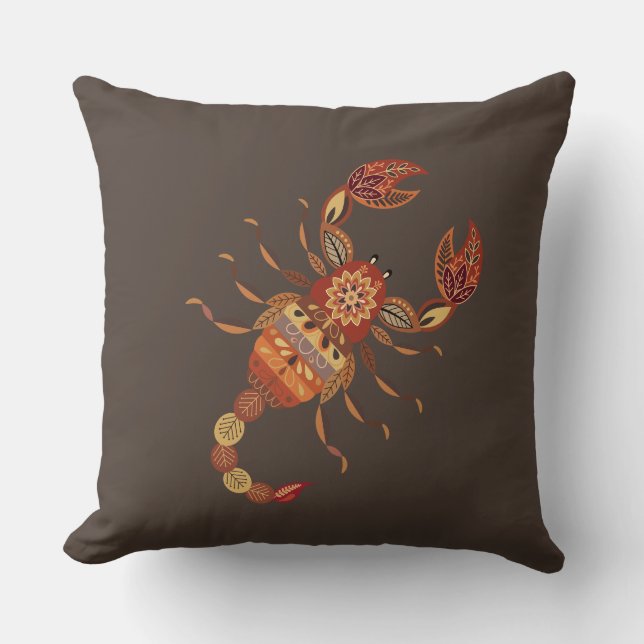 Ethnic Floral Scorpion Kussen (Voorkant)