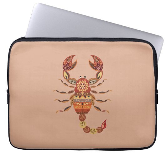 Ethnic Floral Scorpion Laptop Sleeve (Voorkant)