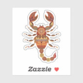 Ethnic Floral Scorpion Sticker (Vel)
