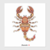 Ethnic Floral Scorpion Sticker (Vel)