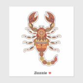Ethnic Floral Scorpion Sticker (Vel)