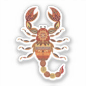 Ethnic Floral Scorpion Sticker (Voorkant)