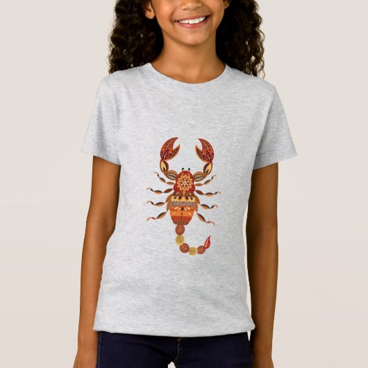 Ethnic Floral Scorpion T-shirt (Voorkant)