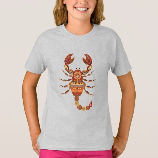 Ethnic Floral Scorpion T-shirt (Voorkant)