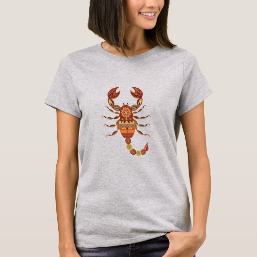 Ethnic Floral Scorpion T-shirt (Voorkant)