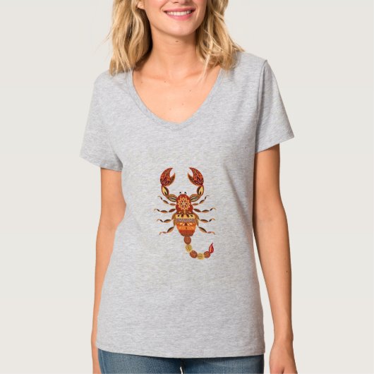 Ethnic Floral Scorpion T-shirt (Voorkant)