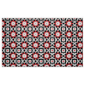 Ethnic Folk Boho Red Black White Geometric Pattern Stof (Fat Quarter)