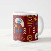 Ethnic Folk Floral Pattern Grote Koffiekop (Voorkant rechts)