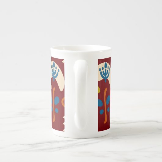 Ethnic Folk Floral Pattern Porselein Kop (Achterkant)