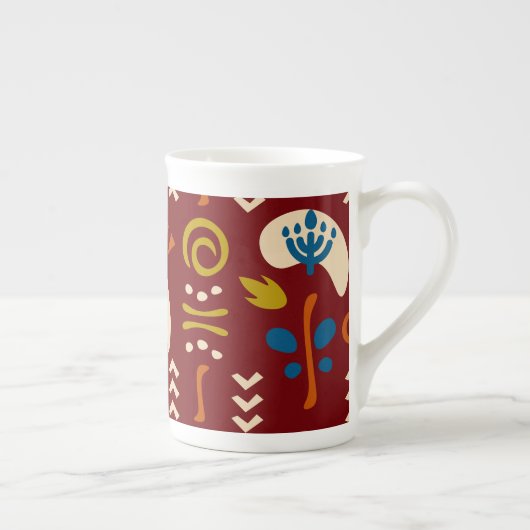 Ethnic Folk Floral Pattern Porselein Kop (Rechts)