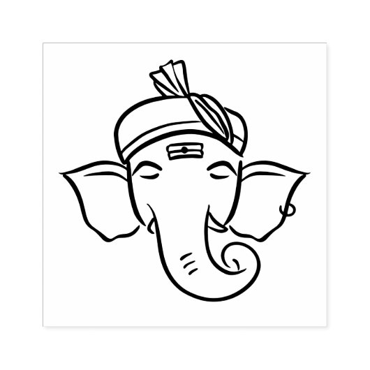 Ethnic Ganesha | Indian God Drawing Rubberstempel (Afrduk)