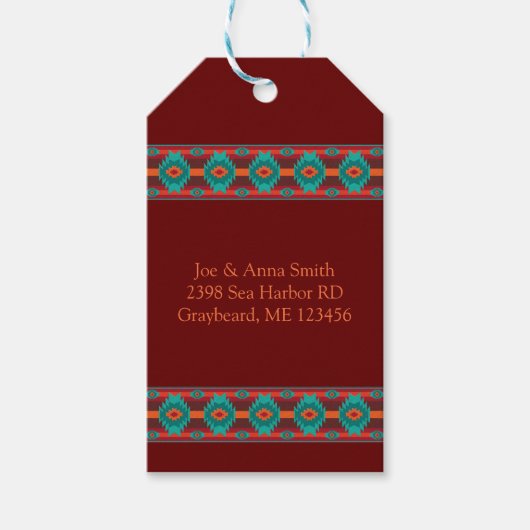 Ethnic Geometric Southwest Native Cadeaulabel (Voorkant)