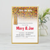 Ethnic Kente Wedding Invitation Series 2 Kaart (Staand voorkant)