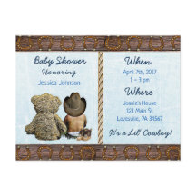 Ethnic Lil Cowboy Boy en Teddy Bear Baby Inv