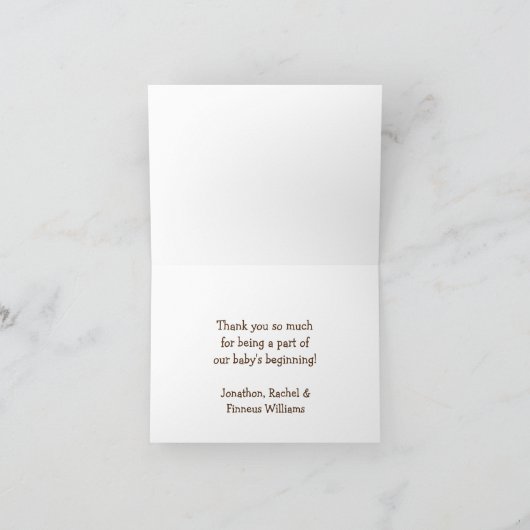 Ethnic Lil Cowboy en Teddy Bear Dank je wel Bedankkaart (Binnen)