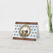 Ethnic Lil Cowboy en Teddy Bear Dank je wel Bedankkaart (Voorkant)