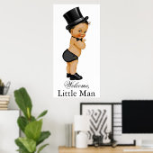 Ethnic Little Man Boy Baby shower Banner Poster (Thuiskantoor)