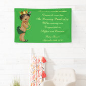Ethnic Little Princess Baby shower Green en Gold Spandoek (Insitu)