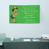 Ethnic Little Princess Baby shower Green en Gold Spandoek (Beurs)