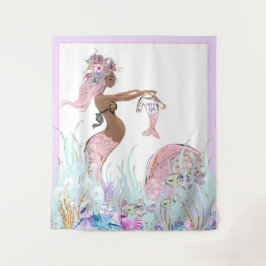 Ethnic Mermaid Baby shower Backdrop Banners Wandkleed