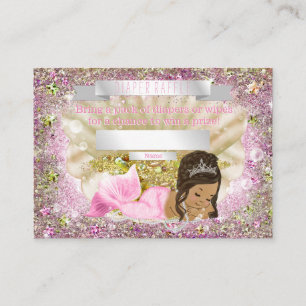 Ethnic Mermaid Baby shower Diaper Raffle Tickets Informatiekaartje