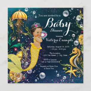 Ethnic Mermaid Baby shower Kaart