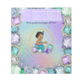 Ethnic Mermaid Baby shower Snoep Bar Wrapper Notitieblok (Voorkant)